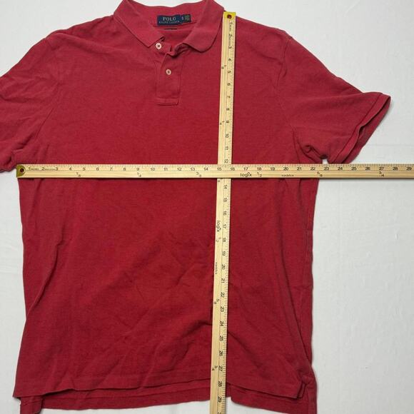 Polo Ralph Lauren Classic Fit Polo Shirt XL Red Cotton Embroidered Pony - Picture 4 of 4
